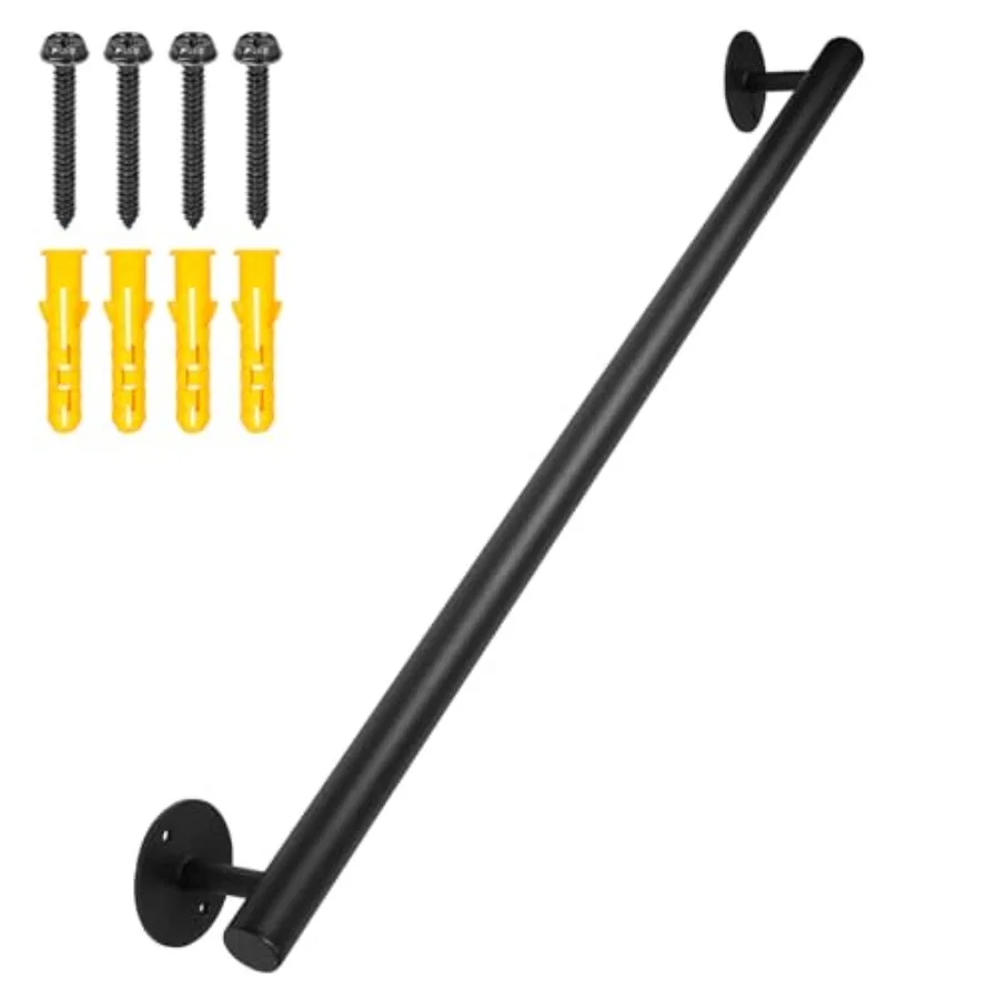 Metal Grab Bars - Wall Mounted Safety Staircase Handrail - Indoor/Outdoor Stair Railing - Iron Powder Coated
Metal Grab Bars - Wall Mounted Safety Staircase Handrail - Indoor/Outdoor Stair Railing - Iron Powder Coated