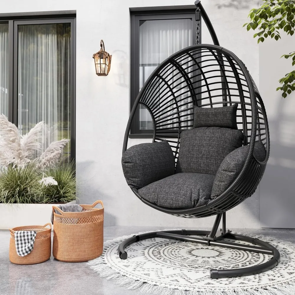 Oversized Hanging Egg Chair, Wicker Swing Egg Chair with Stand, 400lbs Capacity for Bedroom, Patio, Garden and Balcony
Oversized Hanging Egg Chair, Wicker Swing Egg Chair with Stand, 400lbs Capacity for Bedroom, Patio, Garden and Balcony