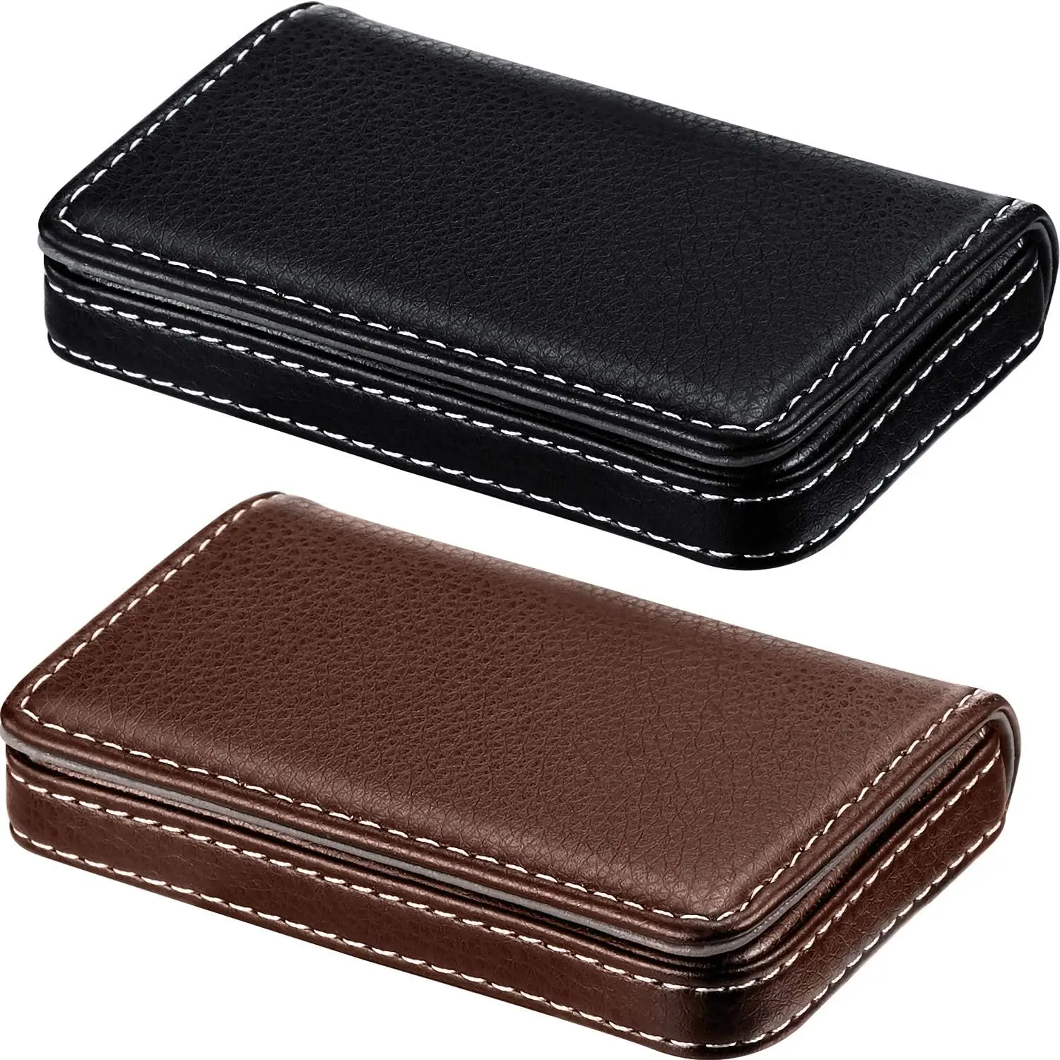 2 Pcs PU Leather Business Card Holder, Magnetic Closure Wallet for Men Women, Black and Coffee
2 Pcs PU Leather Business Card Holder, Magnetic Closure Wallet for Men Women, Black and Coffee