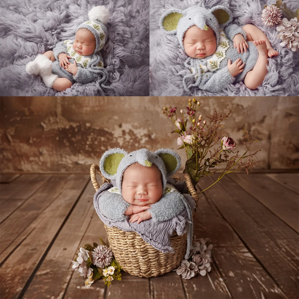 Вязаный комплект одежды для фотосъемки новорожденных, шапка с помпоном + теплый комбинезон + плюшевые носки, шапка со слоном, наряд в нейтральном стиле для детской студии
Вязаный комплект одежды для фотосъемки новорожденных, шапка с помпоном + теплый комбинезон + плюшевые носки, шапка со слоном, наряд в нейтральном стиле для детской студии