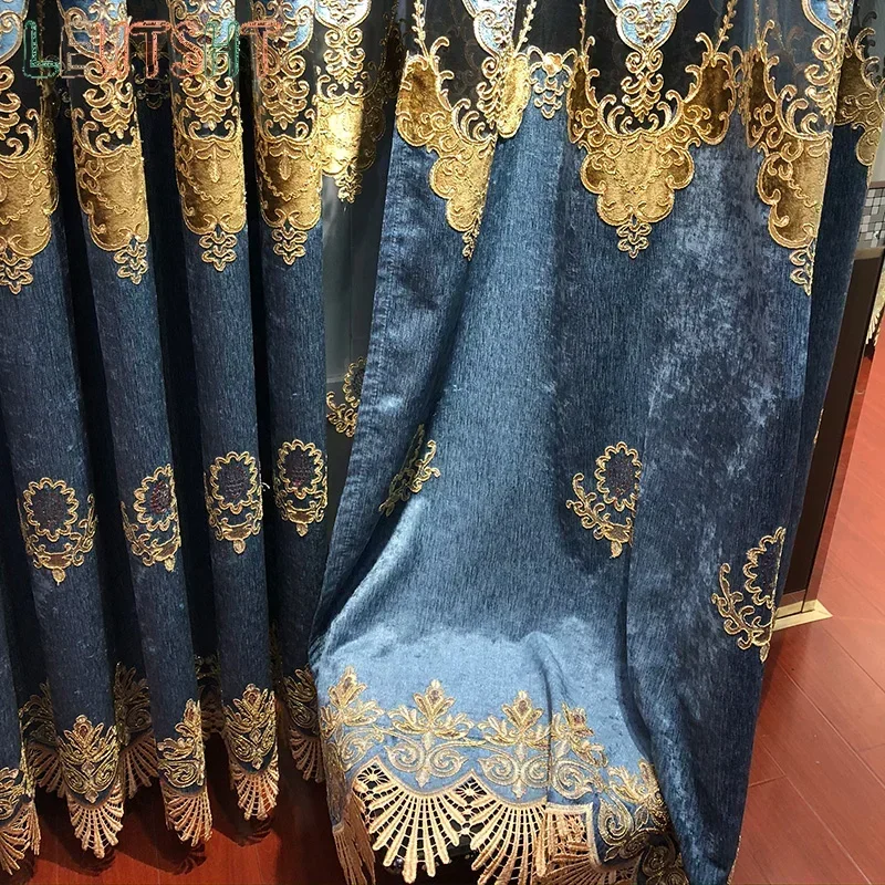 New European Embroidery Blue Classic Hollow Curtains for Living Room Villa Bedroom Blackout Customize Vertical Valance Decora
New European Embroidery Blue Classic Hollow Curtains for Living Room Villa Bedroom Blackout Customize Vertical Valance Decora