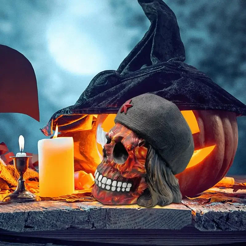 Skull Statue Colorful Painting Resin Crafts Halloween Party Decoration Realistic Horror Skull Statue Spooky Sculpture Ornaments
Skull Statue Colorful Painting Resin Crafts Halloween Party Decoration Realistic Horror Skull Statue Spooky Sculpture Ornaments