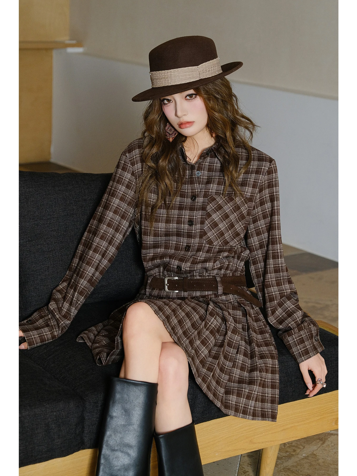 MIUCO College Sle Artistic Retro Plaid irt Dr Waist Cinching A-Line Pleated Skirt Spring Season Women's Dr
MIUCO College Sle Artistic Retro Plaid irt Dr Waist Cinching A-Line Pleated Skirt Spring Season Women's Dr
