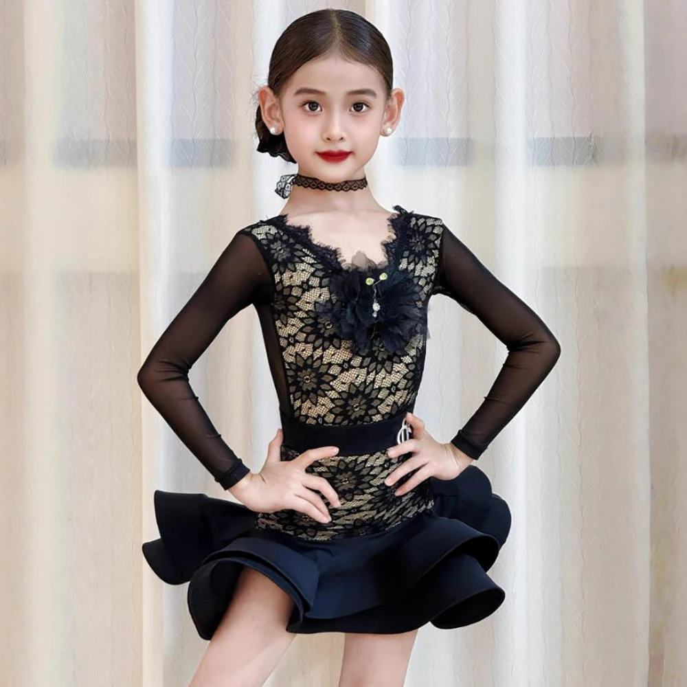 Kids Girls 2025 Latin Dance Costume Long Sleeve Mesh Lace Bodysuit and Fishbone Skirts Performance New Style Practice Set
Kids Girls 2025 Latin Dance Costume Long Sleeve Mesh Lace Bodysuit and Fishbone Skirts Performance New Style Practice Set