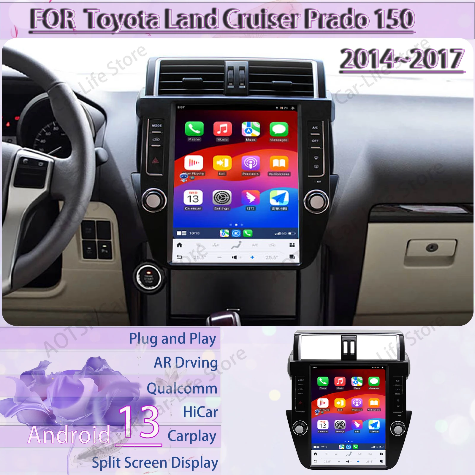 12.1 Vertical Screen Android Auto Car Radio Receiver For Toyota Land Cruiser Prado 150 2014~2017 GPS Navigation Stereo Head Unit
12.1 Vertical Screen Android Auto Car Radio Receiver For Toyota Land Cruiser Prado 150 2014~2017 GPS Navigation Stereo Head Unit
