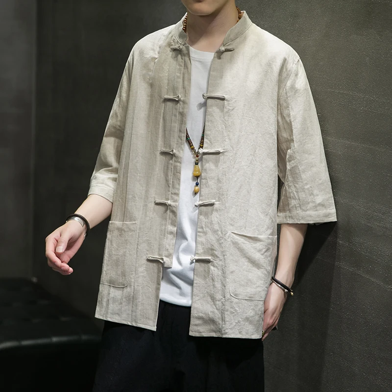 Men's ort Sve irt Jaet Cotton Linen f Sve Button up Chinese Sle Summer Faion Urban Loose Fit Youth irt
Men's ort Sve irt Jaet Cotton Linen f Sve Button up Chinese Sle Summer Faion Urban Loose Fit Youth irt