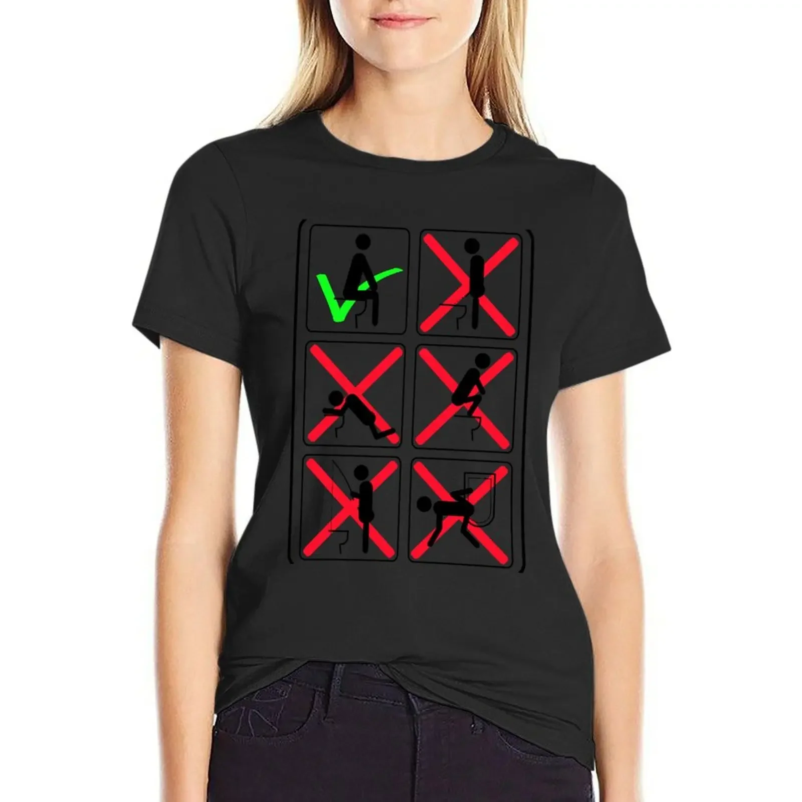 Funny Toilet Instructions T-Shirt summer top Female clothing hippie clothes graphic t-shirts for Women
Funny Toilet Instructions T-Shirt summer top Female clothing hippie clothes graphic t-shirts for Women