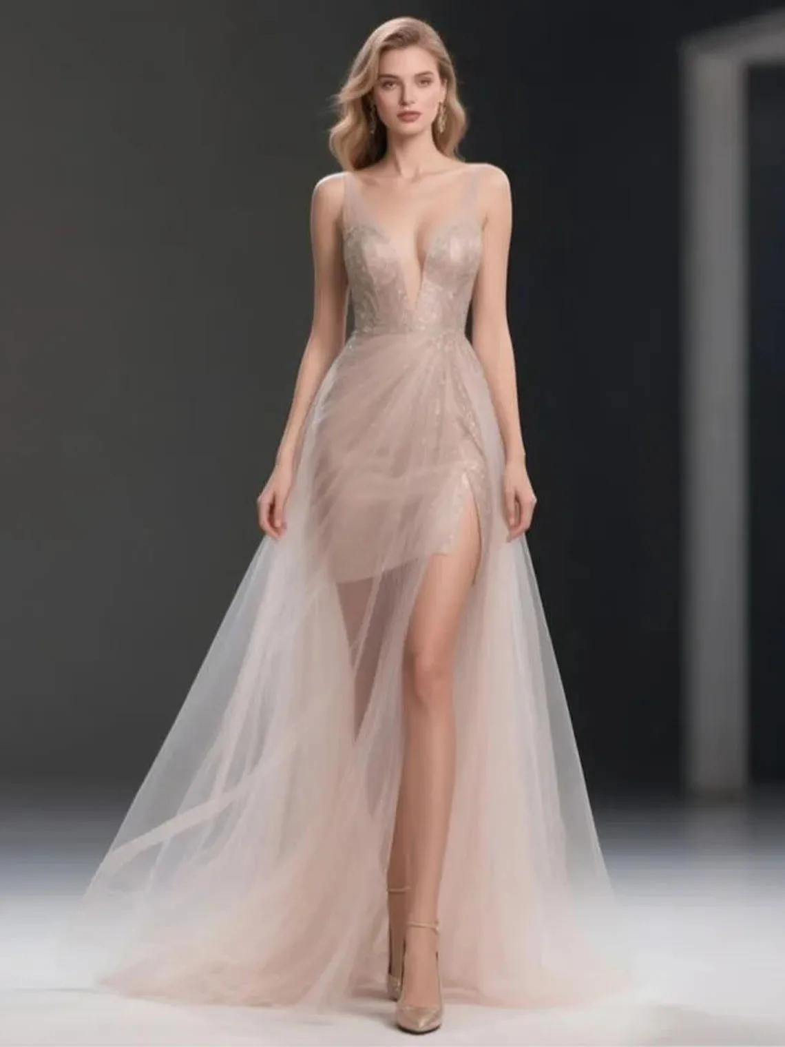 Sexy Sheath Deep V Neck Tulle Long Evening Dress Sweet Sleeveless Sequin High Split Wedding Party Gown 2025 Free Customized
Sexy Sheath Deep V Neck Tulle Long Evening Dress Sweet Sleeveless Sequin High Split Wedding Party Gown 2025 Free Customized