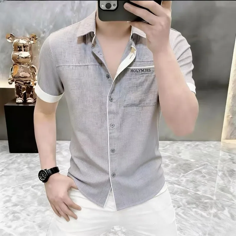 High Quality Summer Solid Color Casual Shirt for Men Simple Casual,loose Handsome Shirts Short Sleeve Business Streetwear Tops
High Quality Summer Solid Color Casual Shirt for Men Simple Casual,loose Handsome Shirts Short Sleeve Business Streetwear Tops