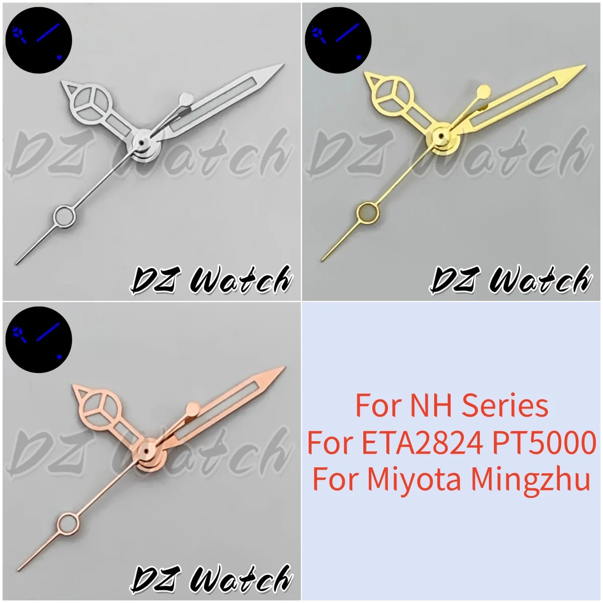 Gold Silver Rose Gold Watch Hands Blue/Green Luminous Watch Needle For NH34 NH35 NH36 ETA2824 2836 PT5000 Miyota8215 DG2813 Movt
Gold Silver Rose Gold Watch Hands Blue/Green Luminous Watch Needle For NH34 NH35 NH36 ETA2824 2836 PT5000 Miyota8215 DG2813 Movt