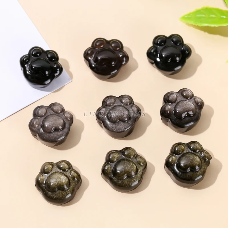JD Natural Black Obsidian Carved Cat Paw Loose Spacer Beads for DIY Bracelet Necklace Earring Jewelry Making Supplies
JD Natural Black Obsidian Carved Cat Paw Loose Spacer Beads for DIY Bracelet Necklace Earring Jewelry Making Supplies