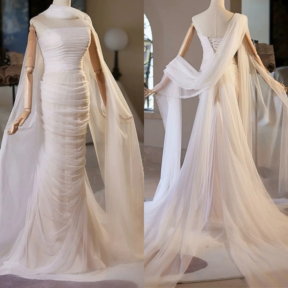 Customized Formal Ivory Chiffon Evening Dress Temperament Strapless Sleeveless Lace Up Back Mermaid Ribbon Homecoming Dress
Customized Formal Ivory Chiffon Evening Dress Temperament Strapless Sleeveless Lace Up Back Mermaid Ribbon Homecoming Dress