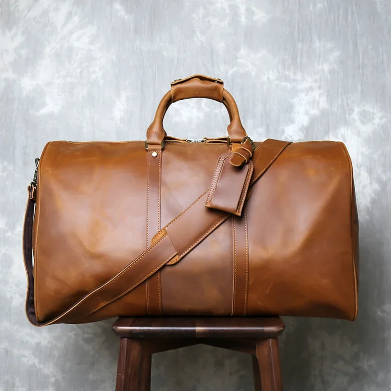 Retro Crazy Horse Leather Travel Bag for Men Genuine Leather Hand Luggage Bag Head Layer Leather Short Distance Business Trip
Retro Crazy Horse Leather Travel Bag for Men Genuine Leather Hand Luggage Bag Head Layer Leather Short Distance Business Trip