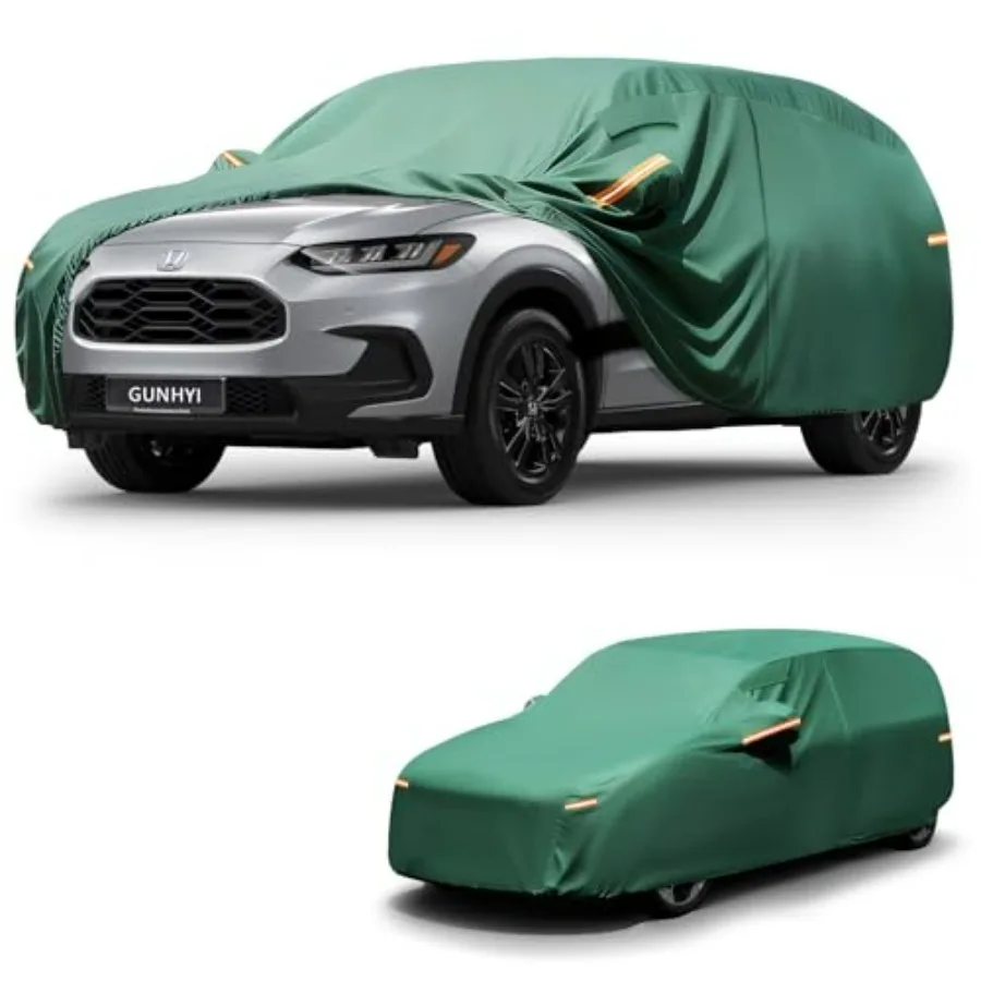 SUV car cover for outdoor parking, 16-layer waterproof polyester, black, all-weather UV/rain/sun protection with ventilation an
SUV car cover for outdoor parking, 16-layer waterproof polyester, black, all-weather UV/rain/sun protection with ventilation an