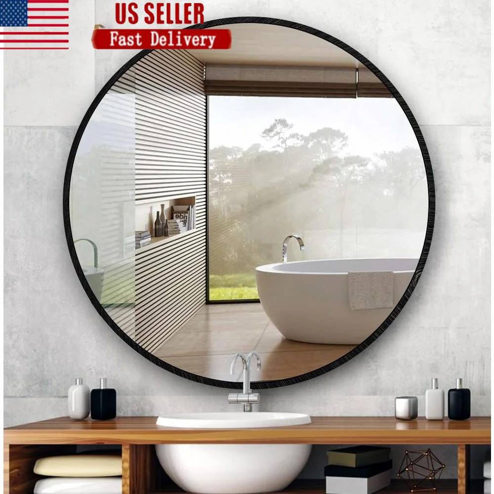 Round 30 Inch Black Round Mirror Wall Decor Bathroom Vanity Mirror High Reflectivity HD Glass Metal Frame Living Room Bedroom
Round 30 Inch Black Round Mirror Wall Decor Bathroom Vanity Mirror High Reflectivity HD Glass Metal Frame Living Room Bedroom
