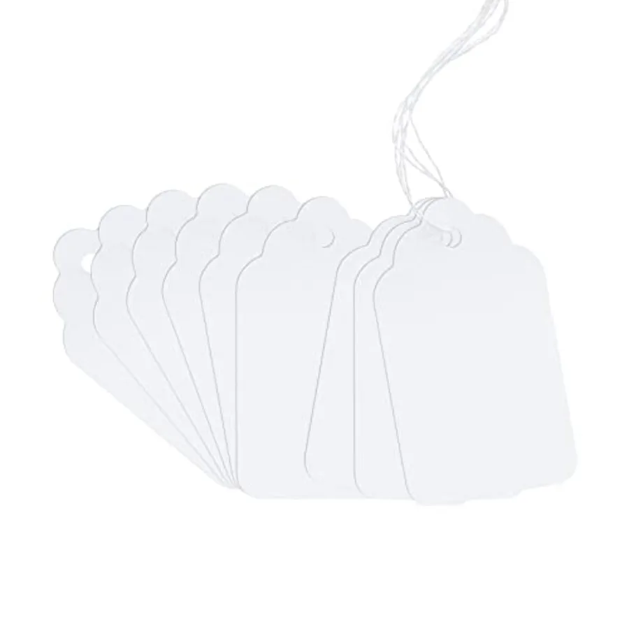100 Marking Tags - White Price Tags with String Display Labels for Jewelry 2.75 x 1.57 Inches Lightweight Plastic Clear Visibil
100 Marking Tags - White Price Tags with String Display Labels for Jewelry 2.75 x 1.57 Inches Lightweight Plastic Clear Visibil