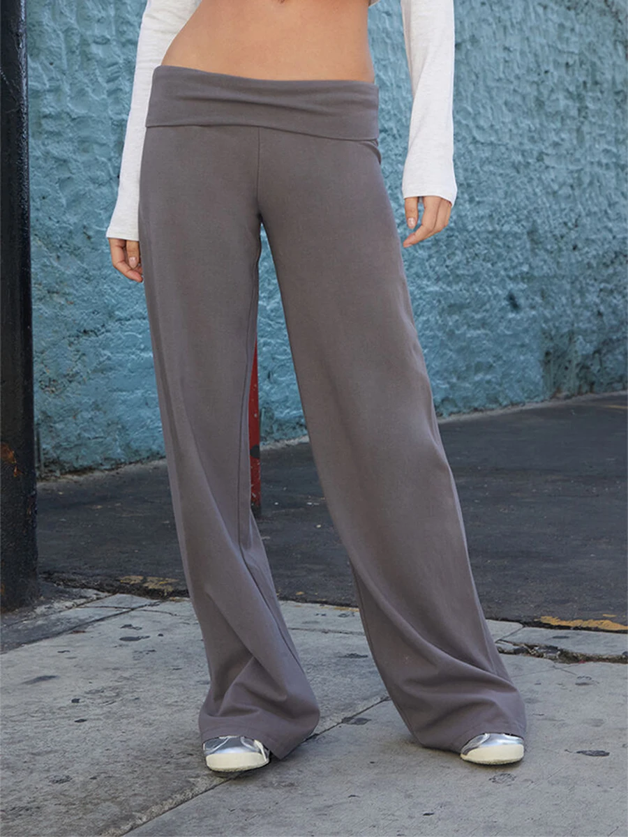 Women Elastic Wide Leg Pants Casual Vintage Striped Print/Solid Color Fashion Folded Waist Trousers for Work Office Streetwear
Women Elastic Wide Leg Pants Casual Vintage Striped Print/Solid Color Fashion Folded Waist Trousers for Work Office Streetwear