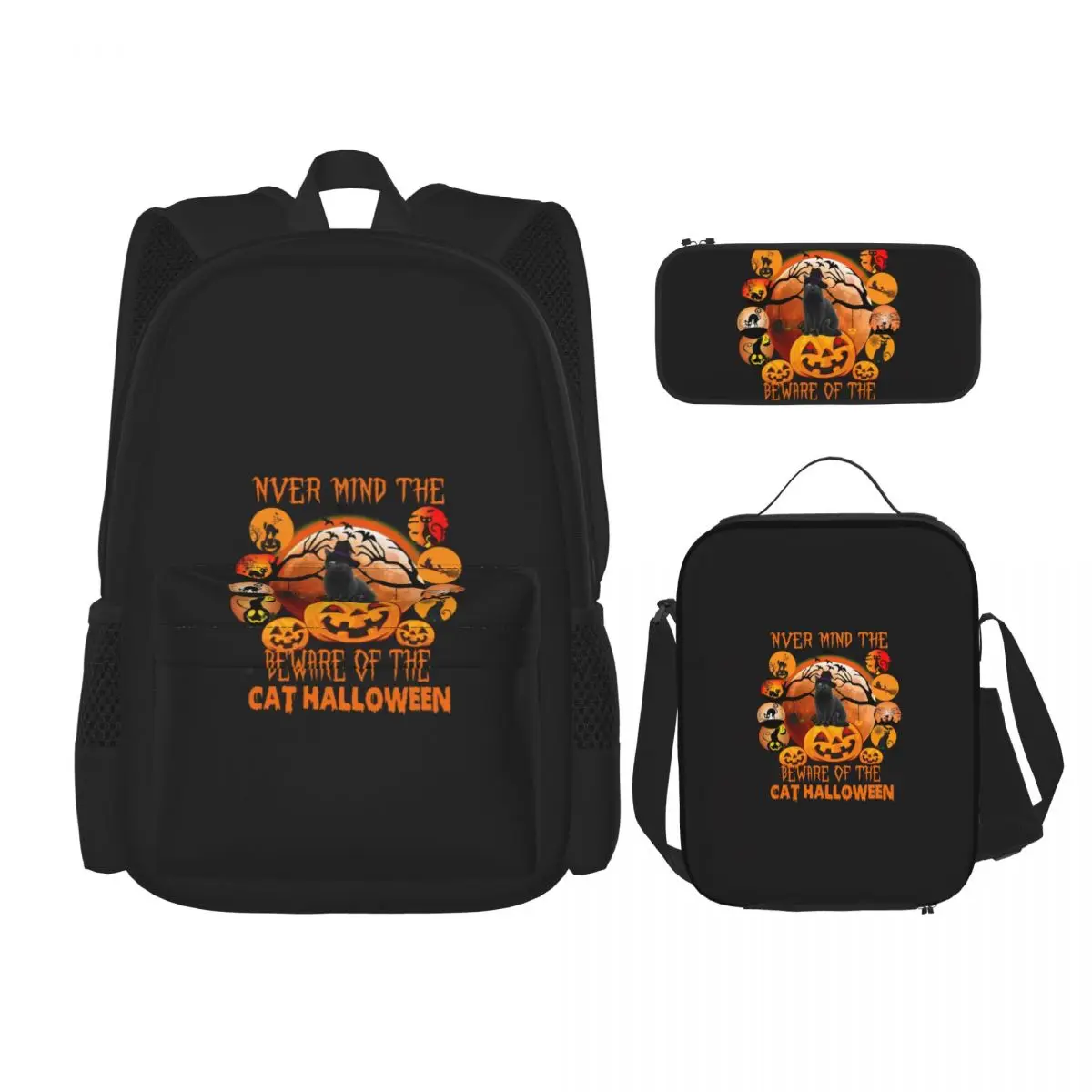 Black Cat Halloween Backpacks Boys Girls Bookbag Students School Bags Kids Rucksack Lunch Bag Pen Bag Three-Piece Set
Black Cat Halloween Backpacks Boys Girls Bookbag Students School Bags Kids Rucksack Lunch Bag Pen Bag Three-Piece Set