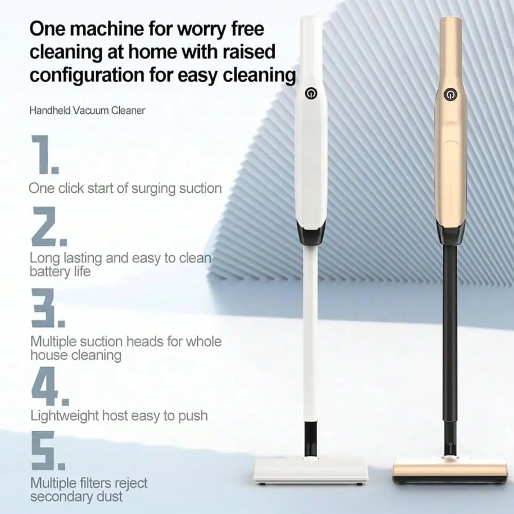 Push Vacuum Cleaner, 120W Stick Vacuum With 2000mAh Battery, 30Min Runtime, Low Noise 3645dB, Lightweight For Hard Floor Carpet
Push Vacuum Cleaner, 120W Stick Vacuum With 2000mAh Battery, 30Min Runtime, Low Noise 3645dB, Lightweight For Hard Floor Carpet