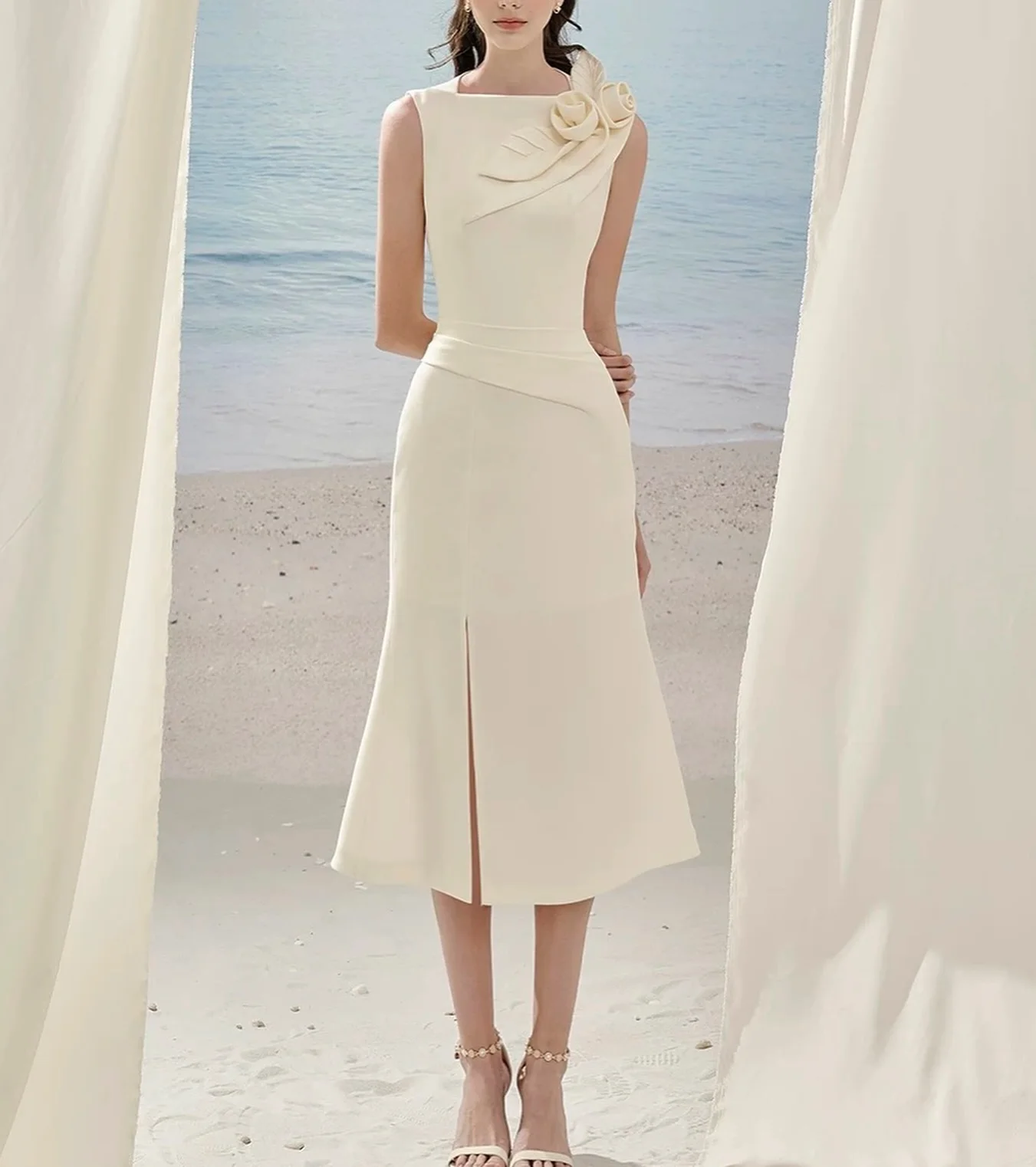 Customized High Quality Jersey Mermaid 3D Flowers Evening Dress Sexy Sleeveless O-neck Tea Length فساتين سهرات
Customized High Quality Jersey Mermaid 3D Flowers Evening Dress Sexy Sleeveless O-neck Tea Length فساتين سهرات