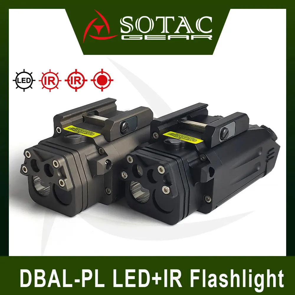 Tactical DBAL-PL LED+IR Flashlight, Red+IR La-ser, Constant Weaponlight, Scout Light, For 20mm Picatinny Rail SOTAC-GEAR 
Tactical DBAL-PL LED+IR Flashlight, Red+IR La-ser, Constant Weaponlight, Scout Light, For 20mm Picatinny Rail SOTAC-GEAR