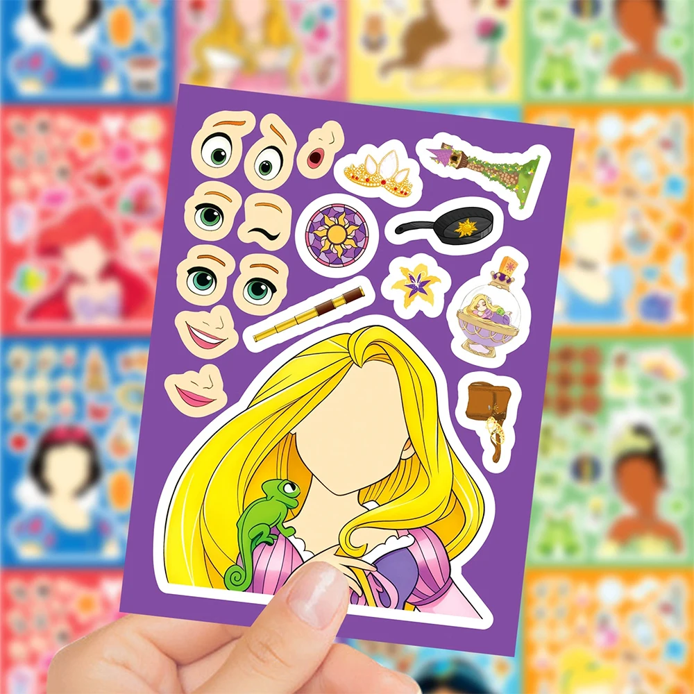 8/16sheets Make a Face DIY Disney Princess Puzzle Stickers Cute Cinderella Ariel Cartoon Assemble Jigsaw Decals Party Decoration
8/16sheets Make a Face DIY Disney Princess Puzzle Stickers Cute Cinderella Ariel Cartoon Assemble Jigsaw Decals Party Decoration