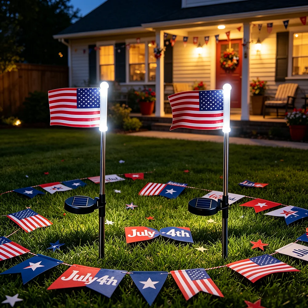 Solar Powered American Flag Grounding Light, July 4th Independence Day Outdoor Courtyard Garden Memorial Day National Day Party
Solar Powered American Flag Grounding Light, July 4th Independence Day Outdoor Courtyard Garden Memorial Day National Day Party