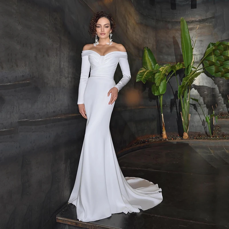 Eightree Simple Mermaid Wedding Dresses Women Sweetheart Long Sleeve Bridal Dress Satin Evening Wedding Prom Gowns Customized
Eightree Simple Mermaid Wedding Dresses Women Sweetheart Long Sleeve Bridal Dress Satin Evening Wedding Prom Gowns Customized