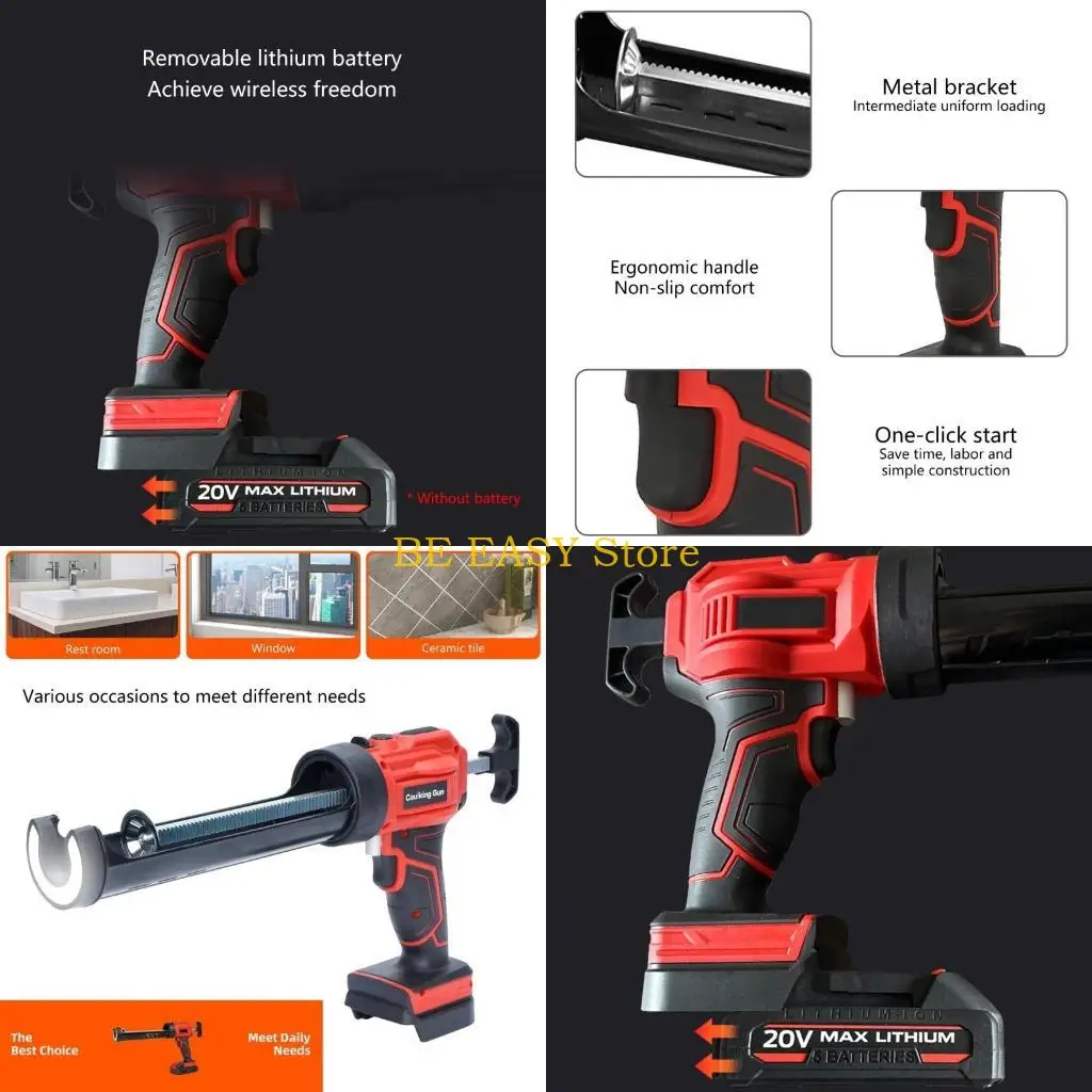 E28F Cordless Caulking Tool Adhesive Dispenser with AntiDrip Systems, 4Speed Setting, LED Work Light for Precise Application
E28F Cordless Caulking Tool Adhesive Dispenser with AntiDrip Systems, 4Speed Setting, LED Work Light for Precise Application