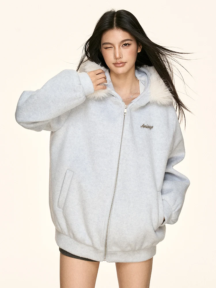 Aaisup American College Sle Hooded Jaet Women's Autumn Winter Thiened Loose Versatile Slimming Outerwear Trendy
Aaisup American College Sle Hooded Jaet Women's Autumn Winter Thiened Loose Versatile Slimming Outerwear Trendy