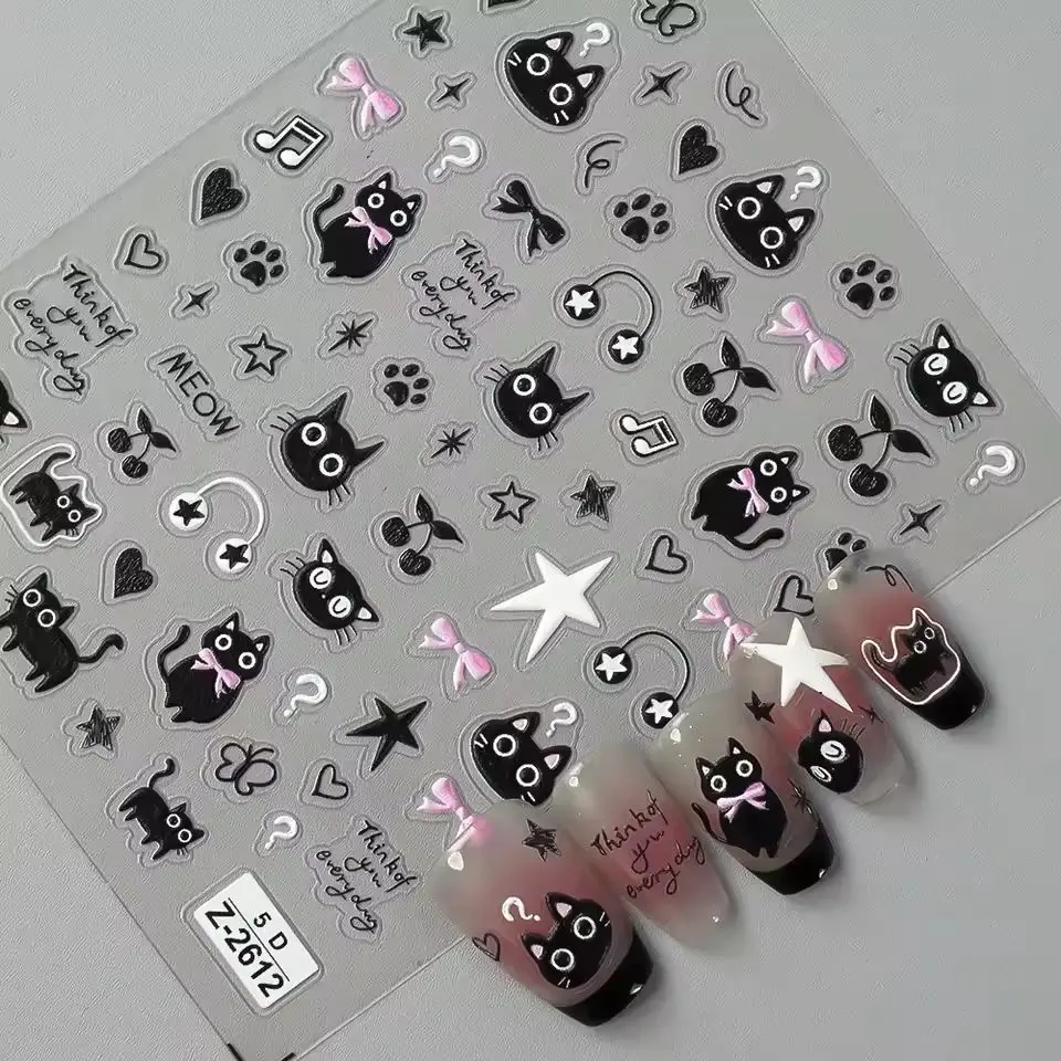 Kawaii маленький черный кот наклейки для ногтей мультфильм милый кот звезды буквы слайдеры для ногтей корейский японский дизайн ногтей маникюрные декоры
Kawaii маленький черный кот наклейки для ногтей мультфильм милый кот звезды буквы слайдеры для ногтей корейский японский дизайн ногтей маникюрные декоры
