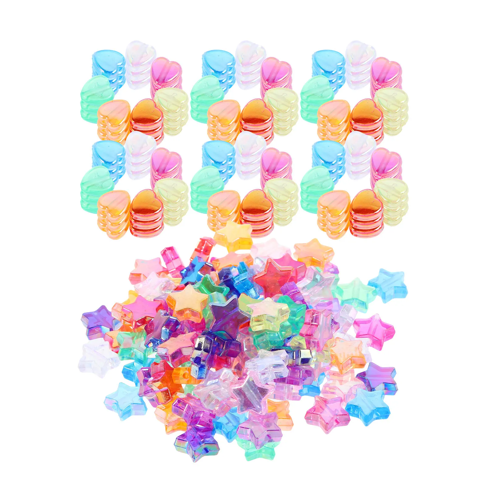 600Pcs Jewelry Making Acrylic Beads Transparent Star Heart Shapes Colorful Beads for Bracelets DIY Crafts Cute Bracelet Charms
600Pcs Jewelry Making Acrylic Beads Transparent Star Heart Shapes Colorful Beads for Bracelets DIY Crafts Cute Bracelet Charms