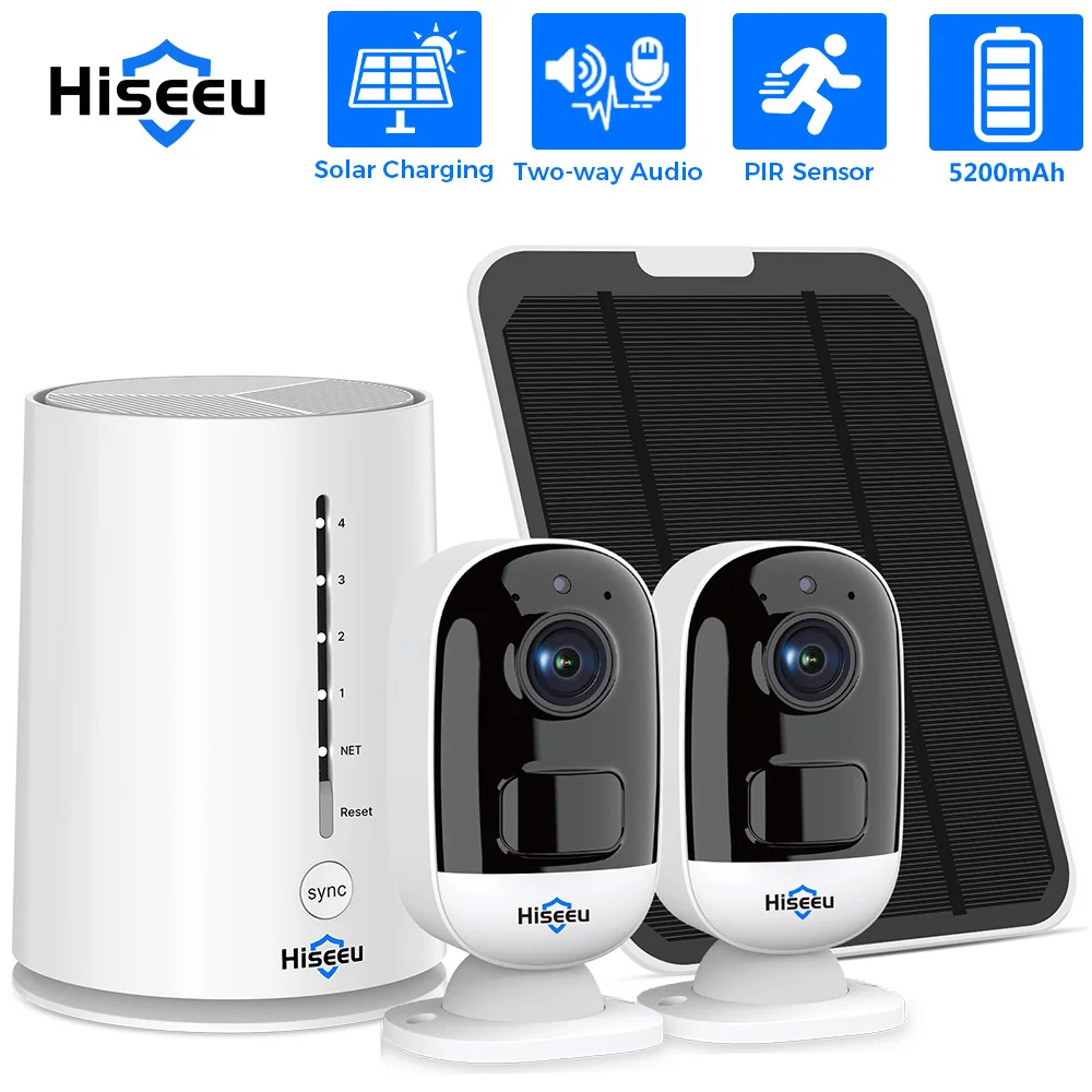 Hisseu 3MP Solar Camera Kit 4CH NVR PIR Humanoid Detection Two-way audio Wireless Wifi Battery Cameras Home Protection System
Hisseu 3MP Solar Camera Kit 4CH NVR PIR Humanoid Detection Two-way audio Wireless Wifi Battery Cameras Home Protection System