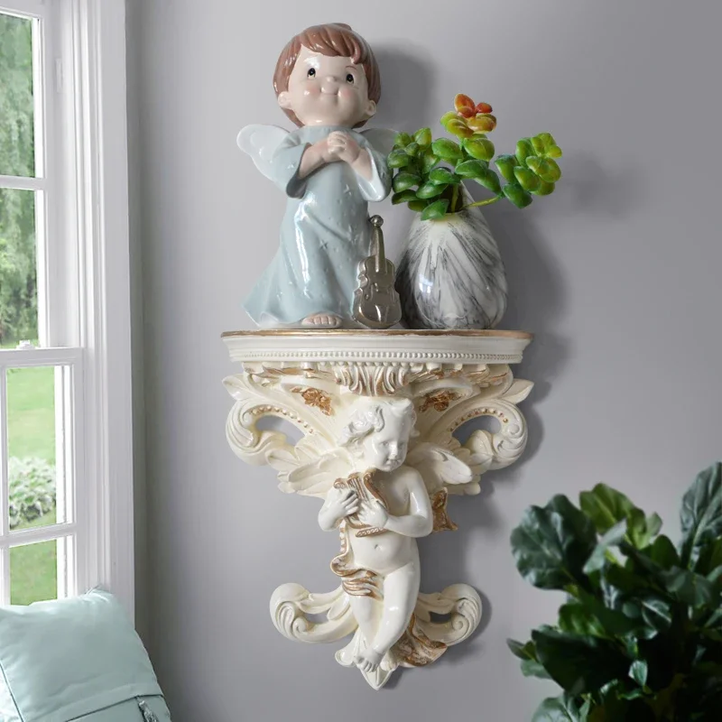European Creative Resin Angel Wall Hanging Shelf Decoration 3D Stereo Livingroom Background Wall Holder Rack Decor Crafts Art
European Creative Resin Angel Wall Hanging Shelf Decoration 3D Stereo Livingroom Background Wall Holder Rack Decor Crafts Art