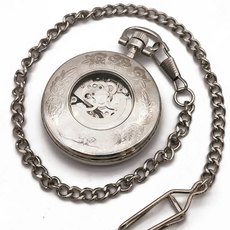 High Quality Luxury Silver Pocket Watches Mechanical For Men Women Vintage Steampunk Necklace Pendant Hand Wind Fob Watch
High Quality Luxury Silver Pocket Watches Mechanical For Men Women Vintage Steampunk Necklace Pendant Hand Wind Fob Watch