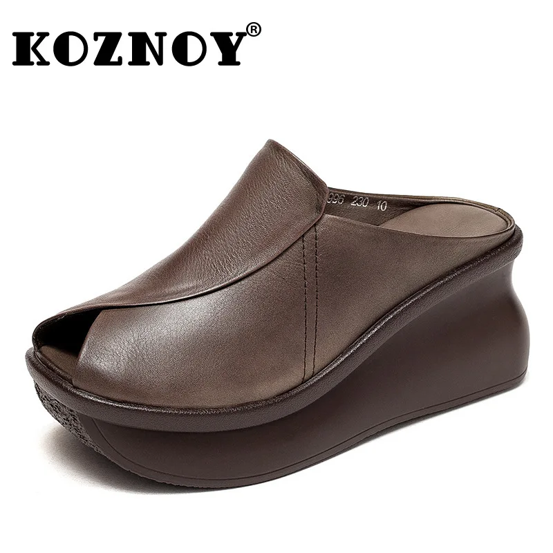 Koznoy 7cm Cow Genuine Leather Mary Jane Sandals Women Fashion Summer Slippers Pumps Platform Wedge Flats Peep Toe Shoes Flats
Koznoy 7cm Cow Genuine Leather Mary Jane Sandals Women Fashion Summer Slippers Pumps Platform Wedge Flats Peep Toe Shoes Flats