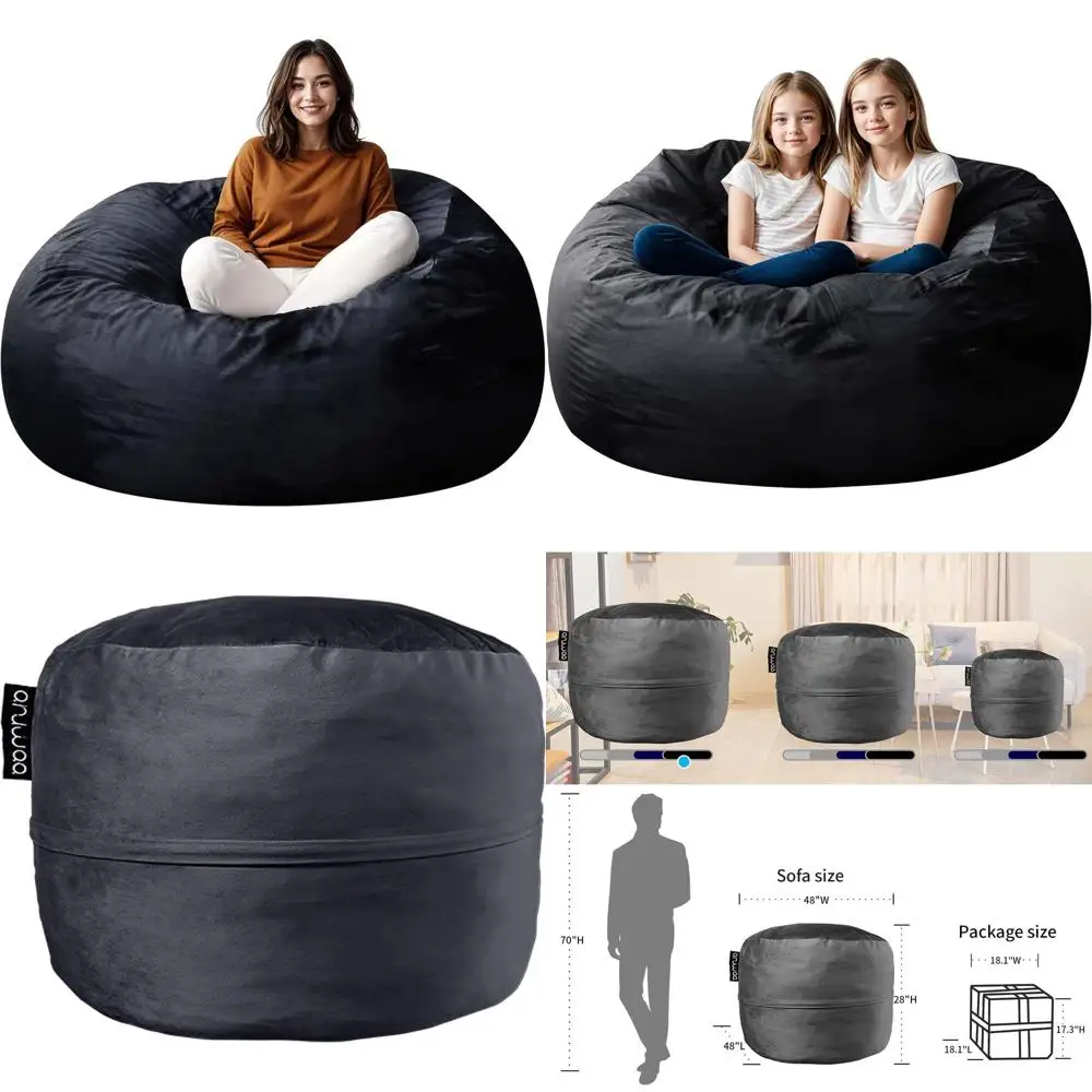 Adults Oversized High-Rebound Memory Foam Bean Bag Chair - Perfect for Gaming, Reading, and Relaxation, Black
Adults Oversized High-Rebound Memory Foam Bean Bag Chair - Perfect for Gaming, Reading, and Relaxation, Black
