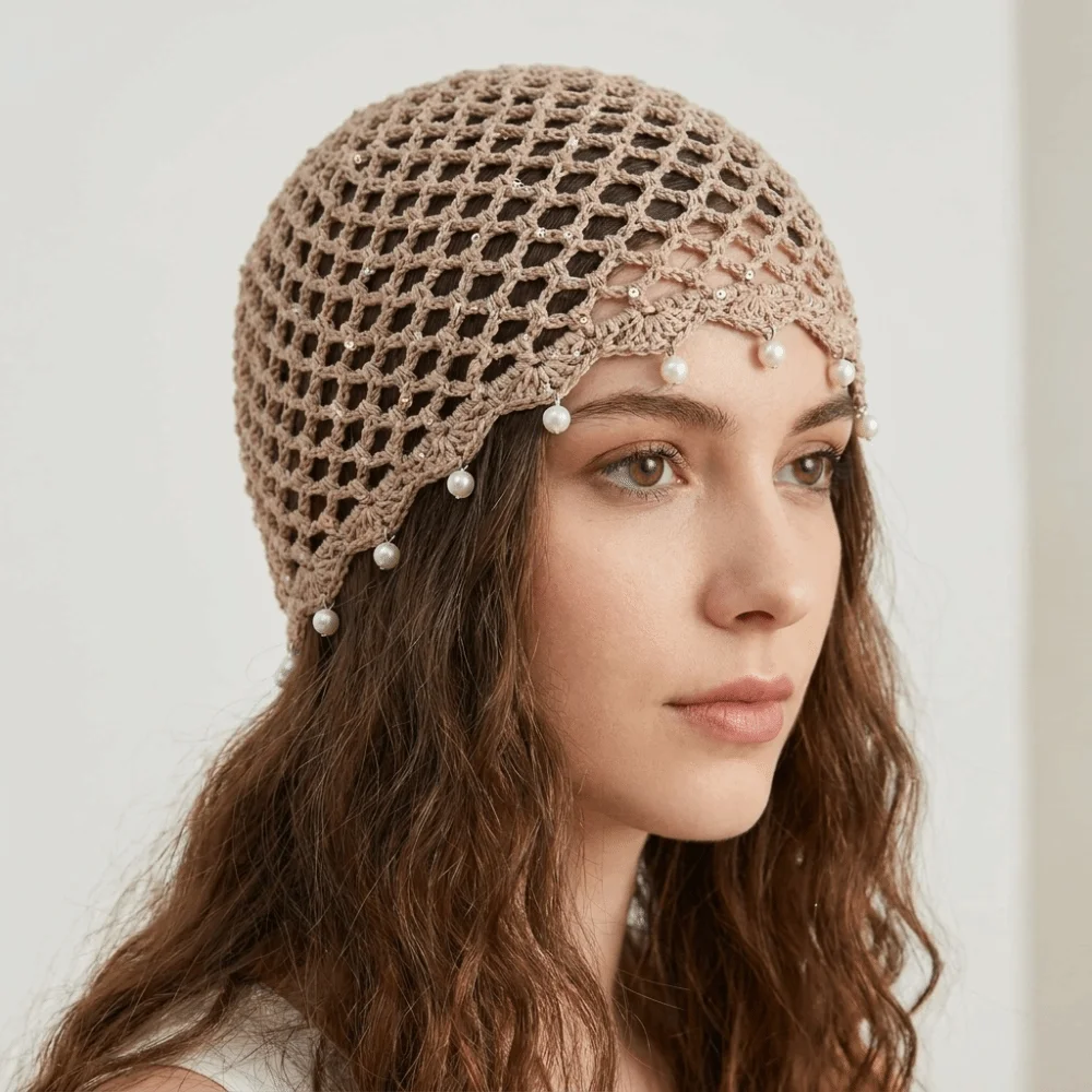 Retro Beads Tassels Crochet Hollow Knitted Hat Bohemian Style Hollow Out Knit Beanies Thin Handmade Weave Cap Girls
Retro Beads Tassels Crochet Hollow Knitted Hat Bohemian Style Hollow Out Knit Beanies Thin Handmade Weave Cap Girls