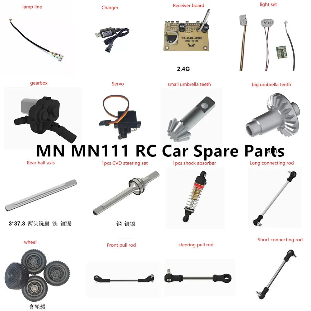 MN MN111 RC Car Spare Parts Receiver board charger remote control switched line Motor wire Lamp set lamp line power line
MN MN111 RC Car Spare Parts Receiver board charger remote control switched line Motor wire Lamp set lamp line power line