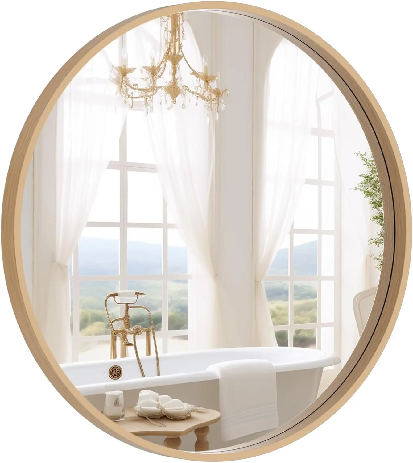 24 Inch Round Wood Mirror for Bathroom, Wall Decor, Vanity, Entryway, Living Room - Natural
24 Inch Round Wood Mirror for Bathroom, Wall Decor, Vanity, Entryway, Living Room - Natural