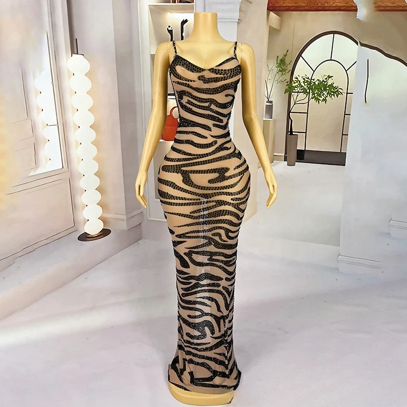 Niche Design Tiger Pattern Element Holiday Style Dress Temperament Celebrity Birthday Party High-end Dress Robes Invitée Mariage
Niche Design Tiger Pattern Element Holiday Style Dress Temperament Celebrity Birthday Party High-end Dress Robes Invitée Mariage