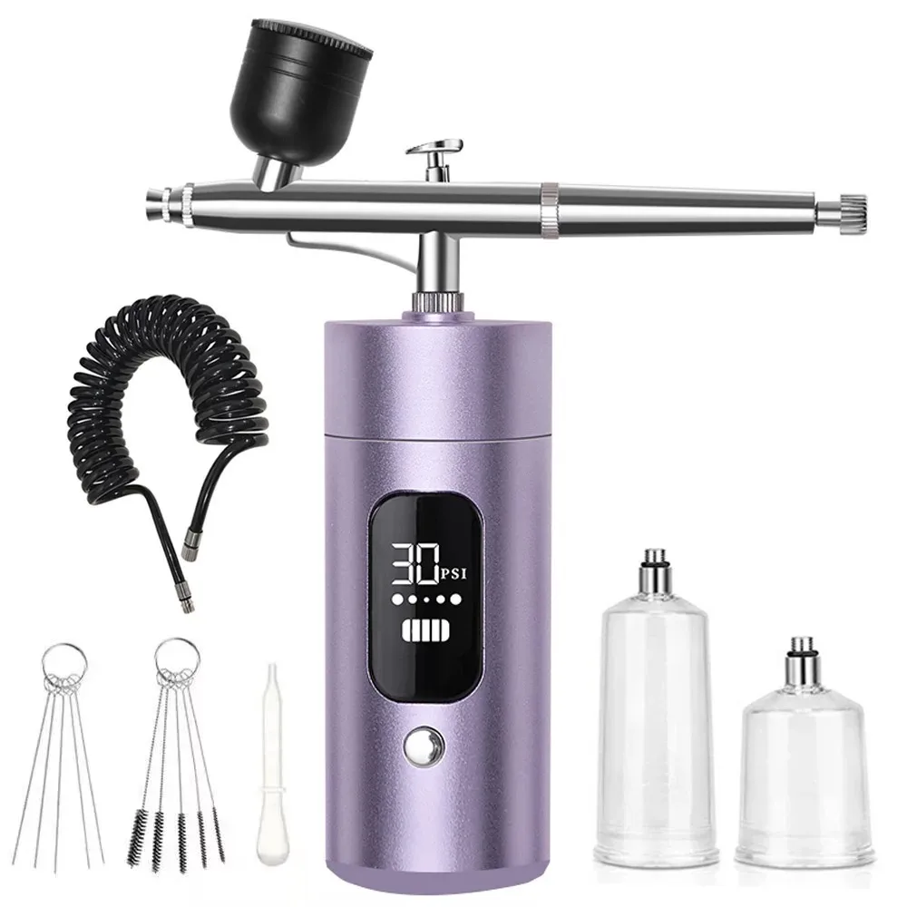 Purple airpump airbrush with display three-speed adjustable for painting, model coloring, nail art airbrush, makeup coloring ca
Purple airpump airbrush with display three-speed adjustable for painting, model coloring, nail art airbrush, makeup coloring ca