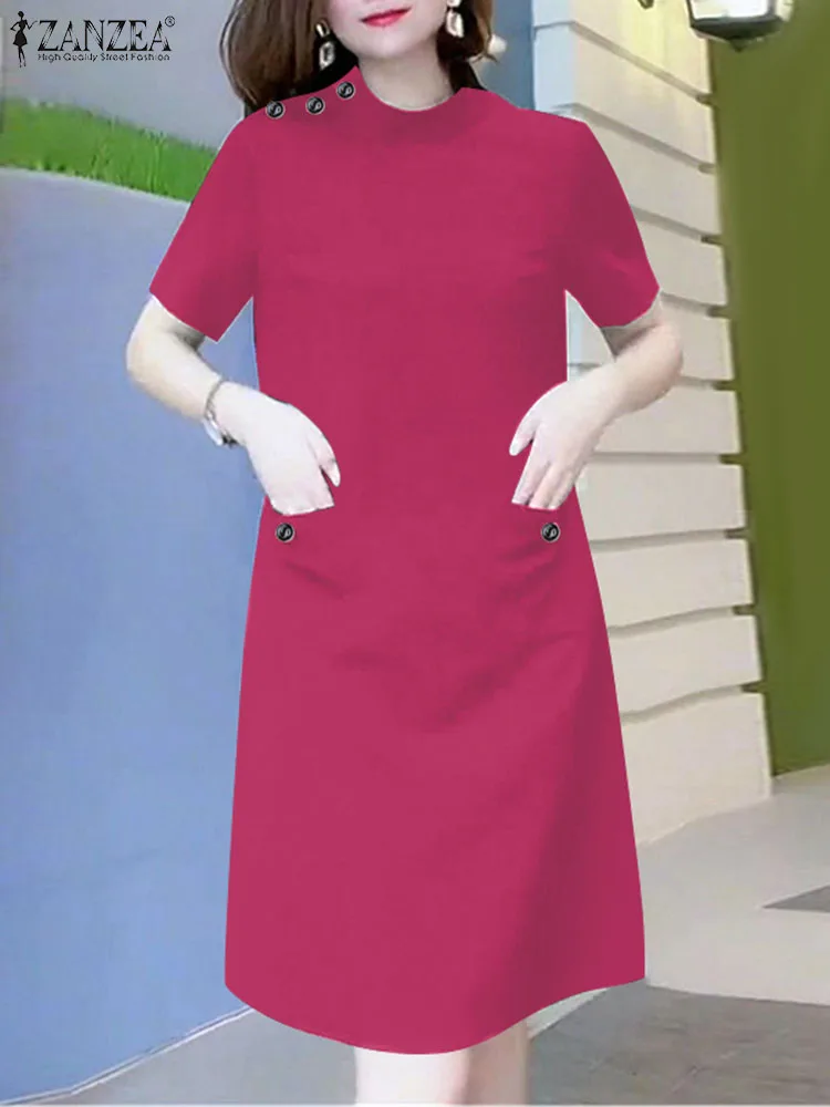 Stylish Summer Dress ZANZEA Fashion Office Lady Short Sleeve Sundress Women Elegant Party Work Vestidos Stand Neck Robe Sarafans
Stylish Summer Dress ZANZEA Fashion Office Lady Short Sleeve Sundress Women Elegant Party Work Vestidos Stand Neck Robe Sarafans