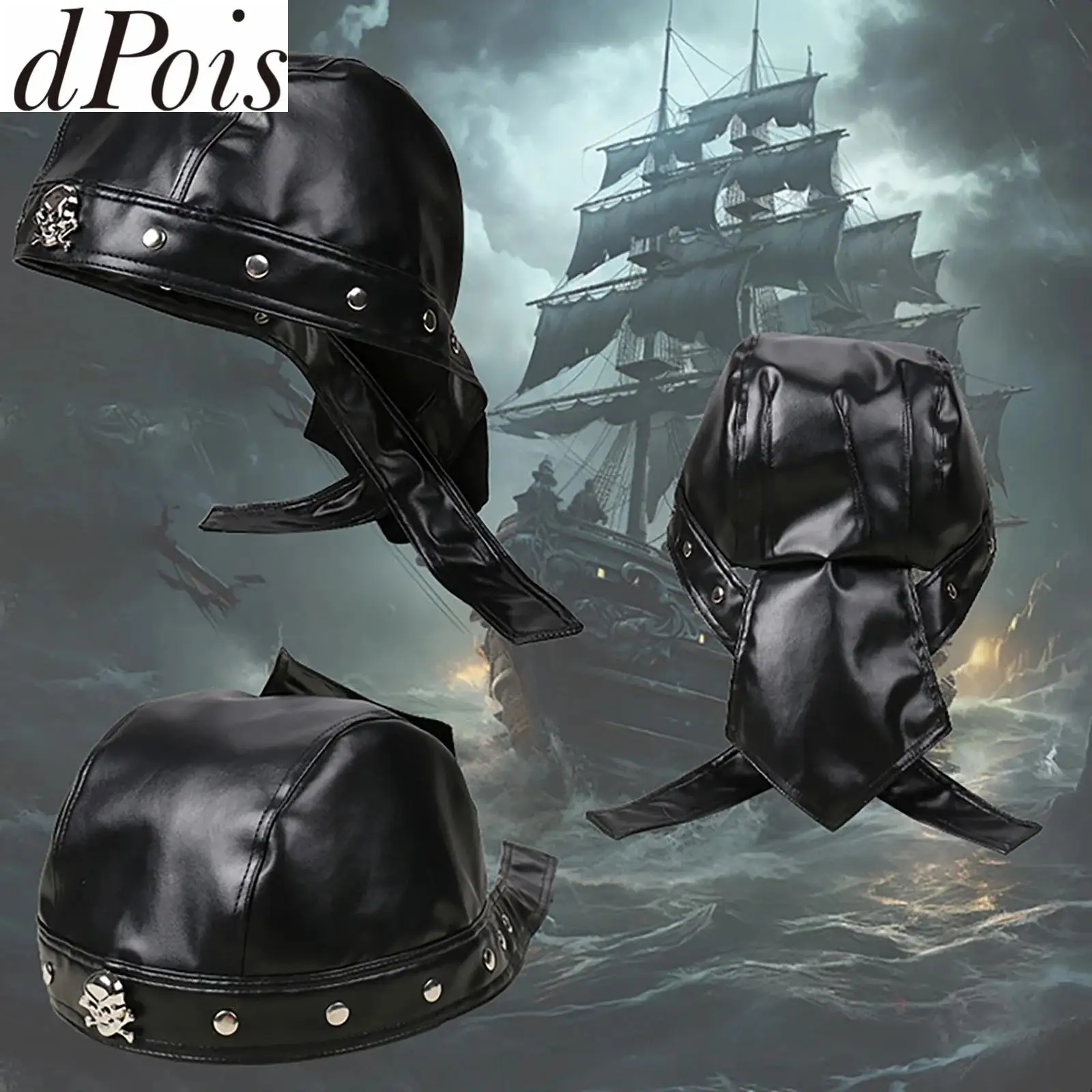 Черная пиратская шляпа, кожаная бандана с черепом, мотоциклетный шлем, повязка на голову, острый костюм на Хэллоуин для городской байкера, косплей, матросская шляпа
Черная пиратская шляпа, кожаная бандана с черепом, мотоциклетный шлем, повязка на голову, острый костюм на Хэллоуин для городской байкера, косплей, матросская шляпа