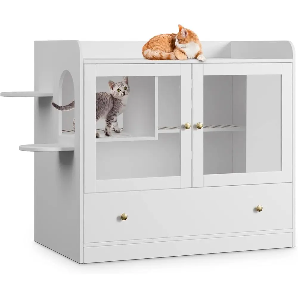 Extra Large White Cat Litter Box Enclosure with Large Tray, Ideal for Most Cats
Extra Large White Cat Litter Box Enclosure with Large Tray, Ideal for Most Cats