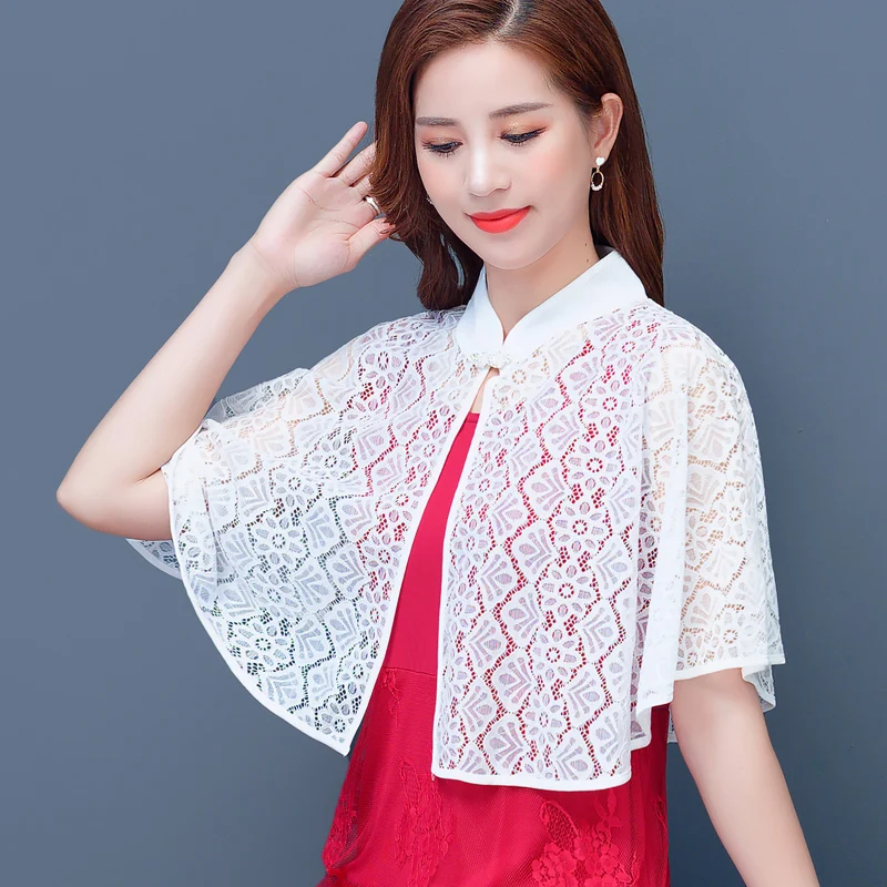 Large Size Summer Korean Women Lace Cardigan Chiffon Ladies Solid Color Shawl Female Cloak Party Office Women Casual Thin Coats
Large Size Summer Korean Women Lace Cardigan Chiffon Ladies Solid Color Shawl Female Cloak Party Office Women Casual Thin Coats