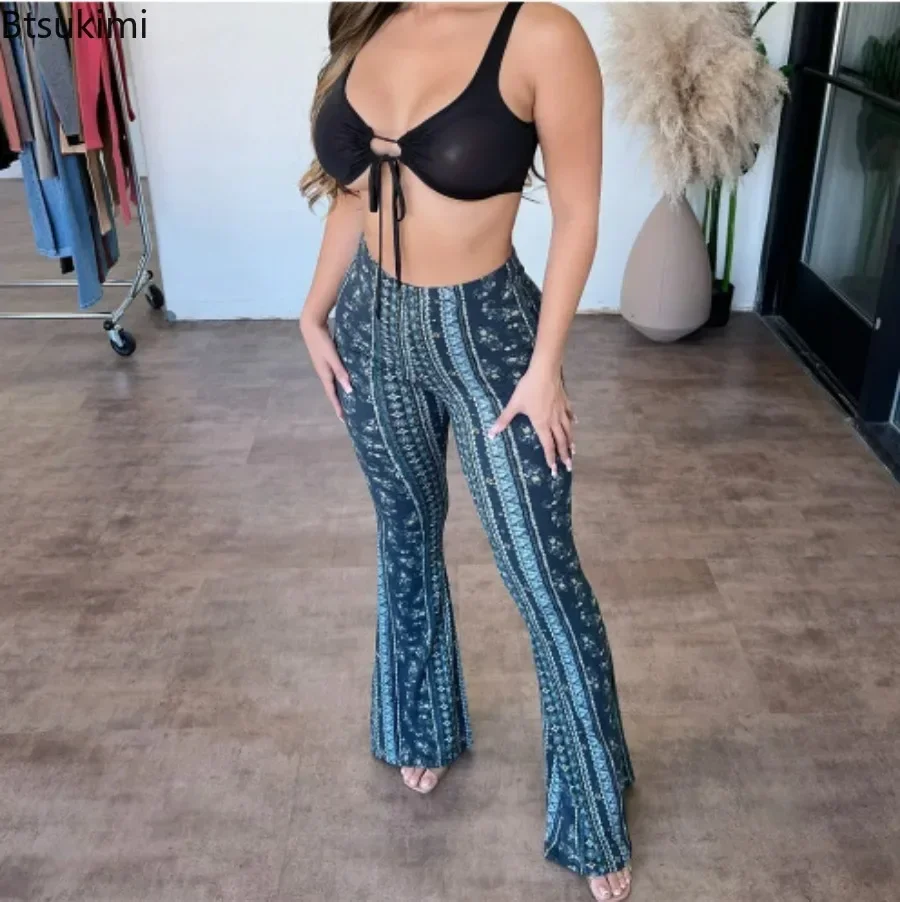 2025 Women's High Waist Flare Pants Spring Summer Floral Print Elastic Tight Straight Trousers Streetwear Casual Yoga Joggers
2025 Women's High Waist Flare Pants Spring Summer Floral Print Elastic Tight Straight Trousers Streetwear Casual Yoga Joggers