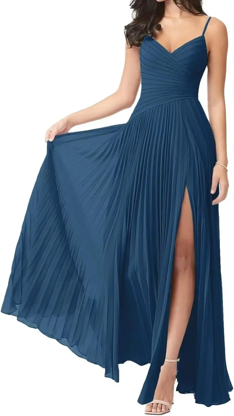 Chiffon Wedding Guest Dress 2025 Elegant V Neck Pleats A Line Bridesmaid Dress with Slit Maxi Dress BW006 Evening Dresses
Chiffon Wedding Guest Dress 2025 Elegant V Neck Pleats A Line Bridesmaid Dress with Slit Maxi Dress BW006 Evening Dresses