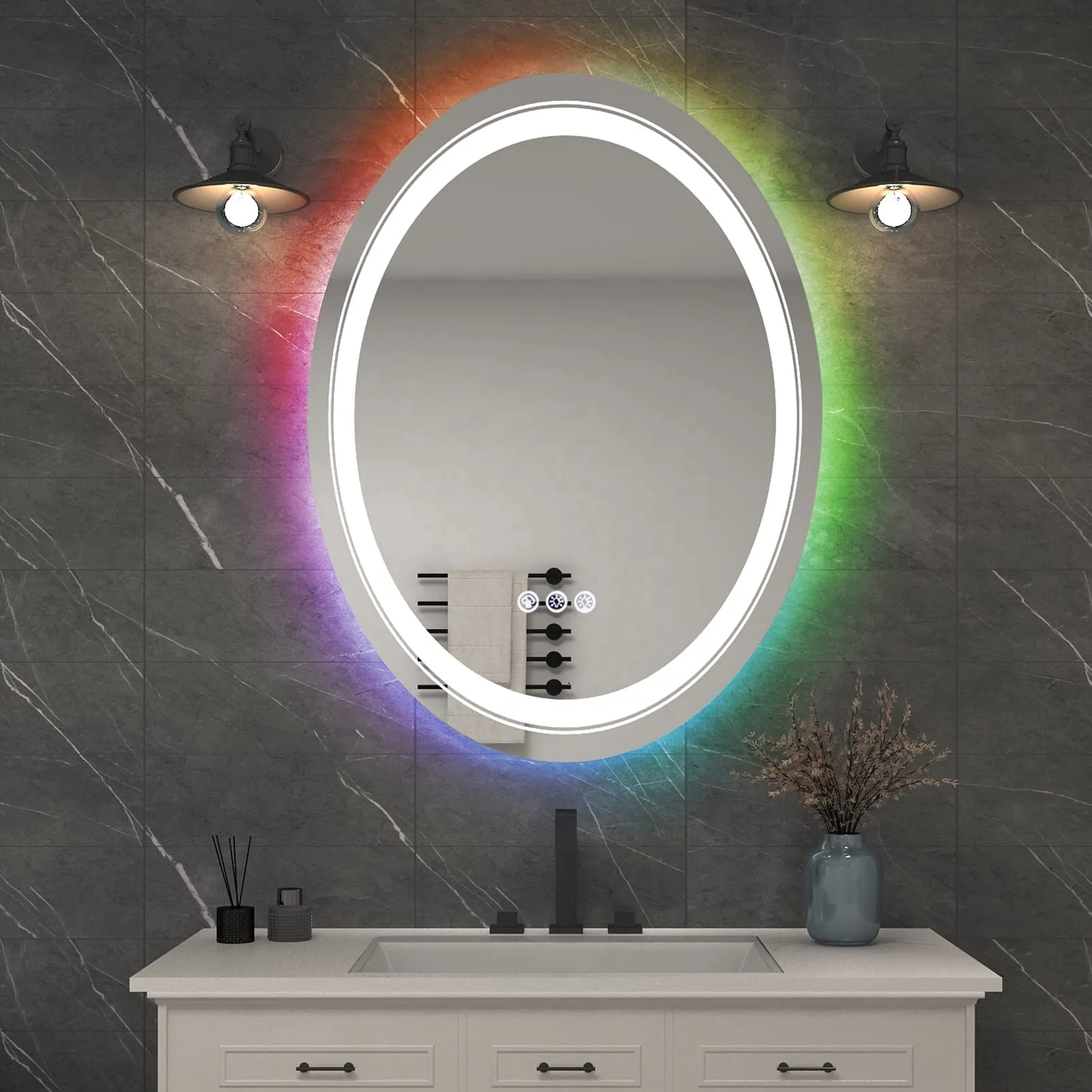 Horizontal Fogless Backlit LED Bathroom Mirror Anti-fog Color Temperature Waterproof Illuminated Mirror
Horizontal Fogless Backlit LED Bathroom Mirror Anti-fog Color Temperature Waterproof Illuminated Mirror