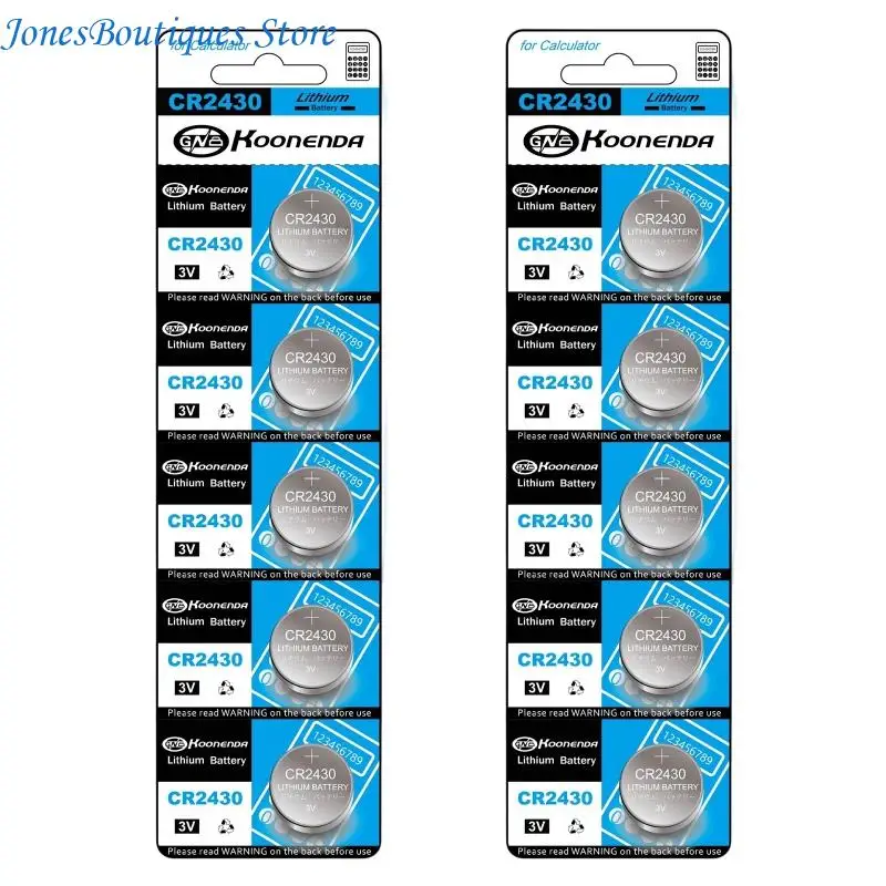 10/5-Count CR2430 Button Cell Batteries 3V Power Supply for Electronics Watch W8KE
10/5-Count CR2430 Button Cell Batteries 3V Power Supply for Electronics Watch W8KE